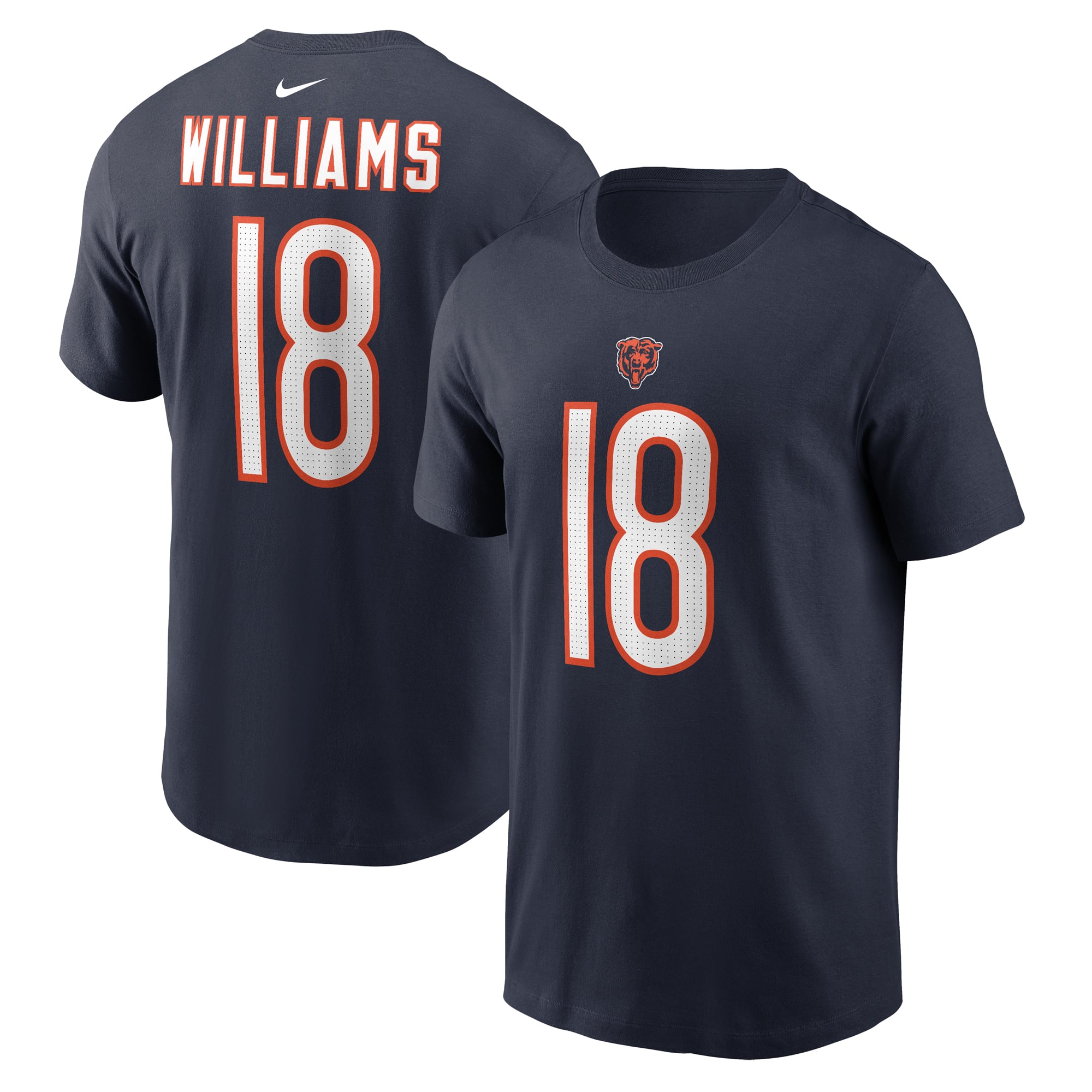 T-shirt Nike pour jeunes avec nom et numéro Fuse Caleb Williams Navy des Chicago Bears: retailer-supplied image