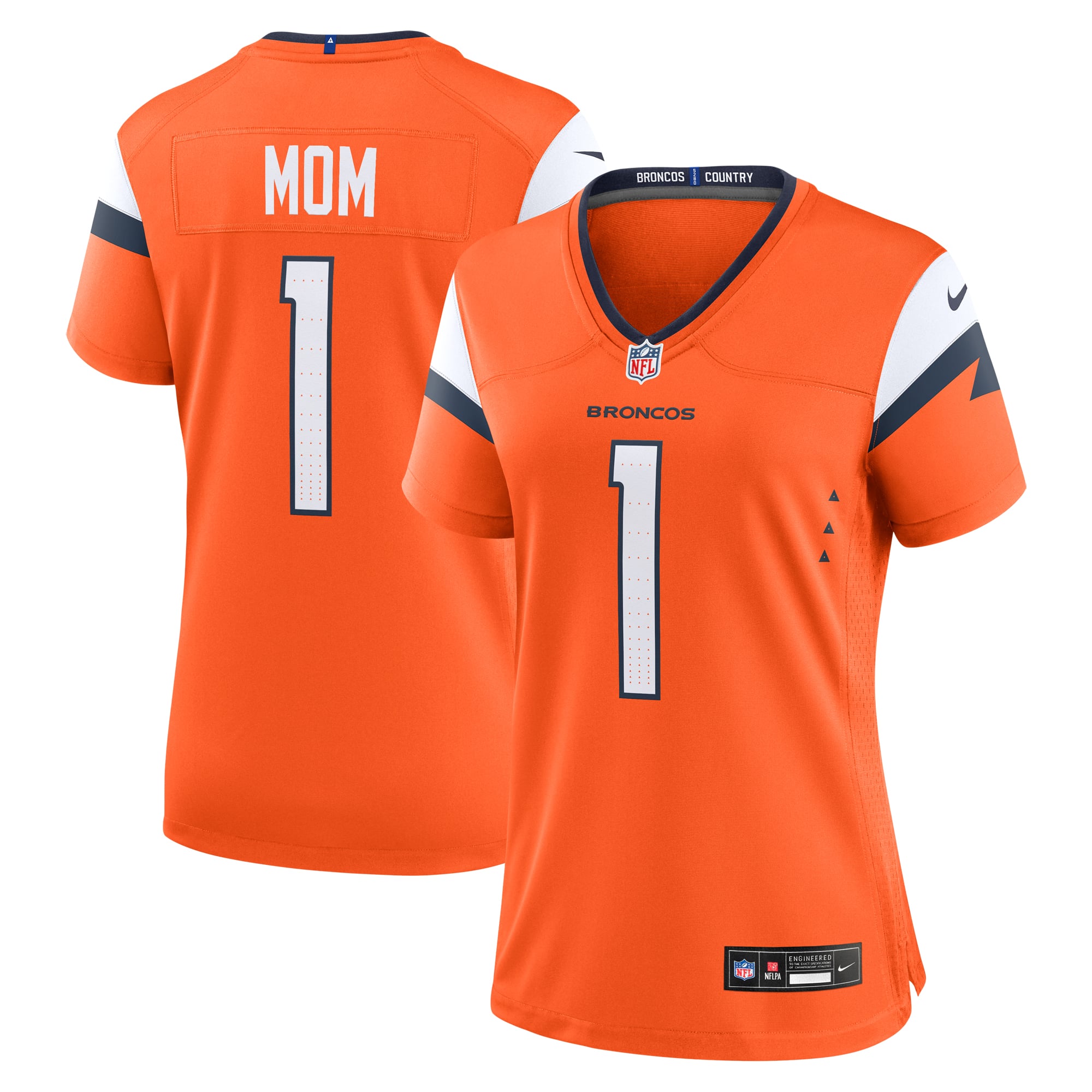 Women's Nike Orange Denver Broncos #1 Mom Game Jersey