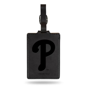 Black Philadelphia Phillies Ultra Suede Luggage Tag