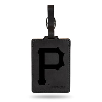 Black Pittsburgh Pirates Ultra Suede Luggage Tag