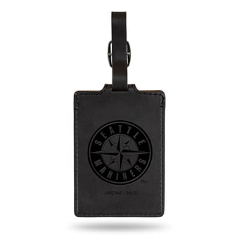 Black Seattle Mariners Ultra Suede Luggage Tag