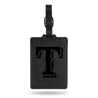 Black Texas Rangers Ultra Suede Luggage Tag