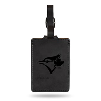Black Toronto Blue Jays Ultra Suede Luggage Tag