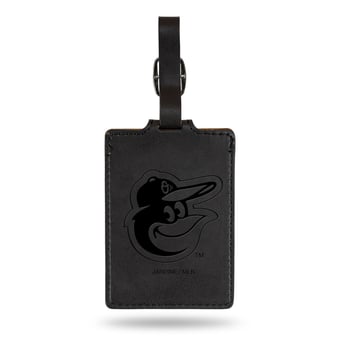 Black Baltimore Orioles Ultra Suede Luggage Tag