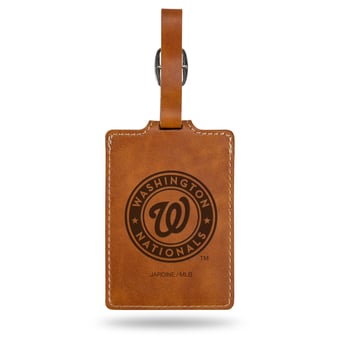 Brown Washington Nationals Ultra Suede Luggage Tag