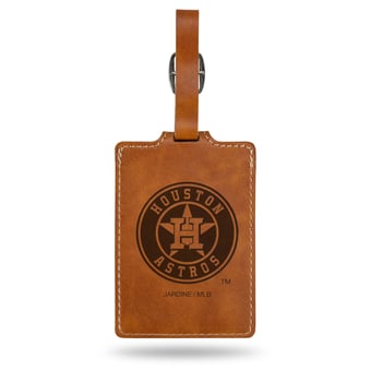 Brown Houston Astros Ultra Suede Luggage Tag