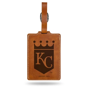Brown Kansas City Royals Ultra Suede Luggage Tag
