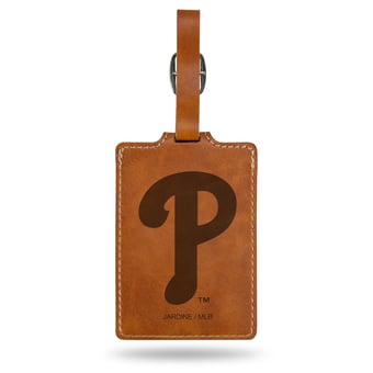 Brown Philadelphia Phillies Ultra Suede Luggage Tag