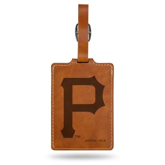 Brown Pittsburgh Pirates Ultra Suede Luggage Tag