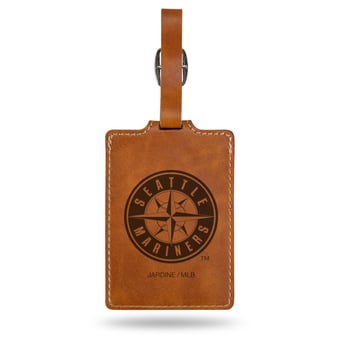 Brown Seattle Mariners Ultra Suede Luggage Tag