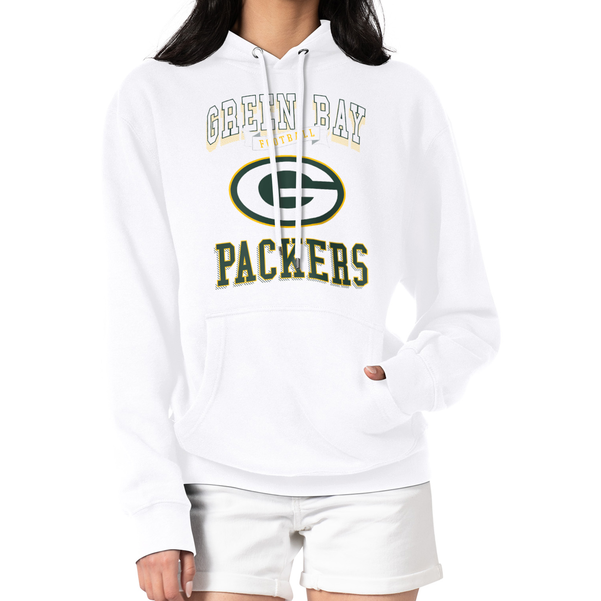 Women’s G-III 4Her by Carl Banks White Green Bay Packers Team Logo Graphic Fleece Tri-Blend Pullover Hoodie Women’s G-III 4Her by Carl Banks White Green Bay Packers Team Logo Graphic Fleece Tri-Blend Pullover Hoodie