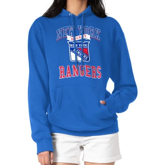 Women's G-III 4Her by Carl Banks Blue New York Rangers Team Logo Tri-Blend Fleece Pullover Hoodie