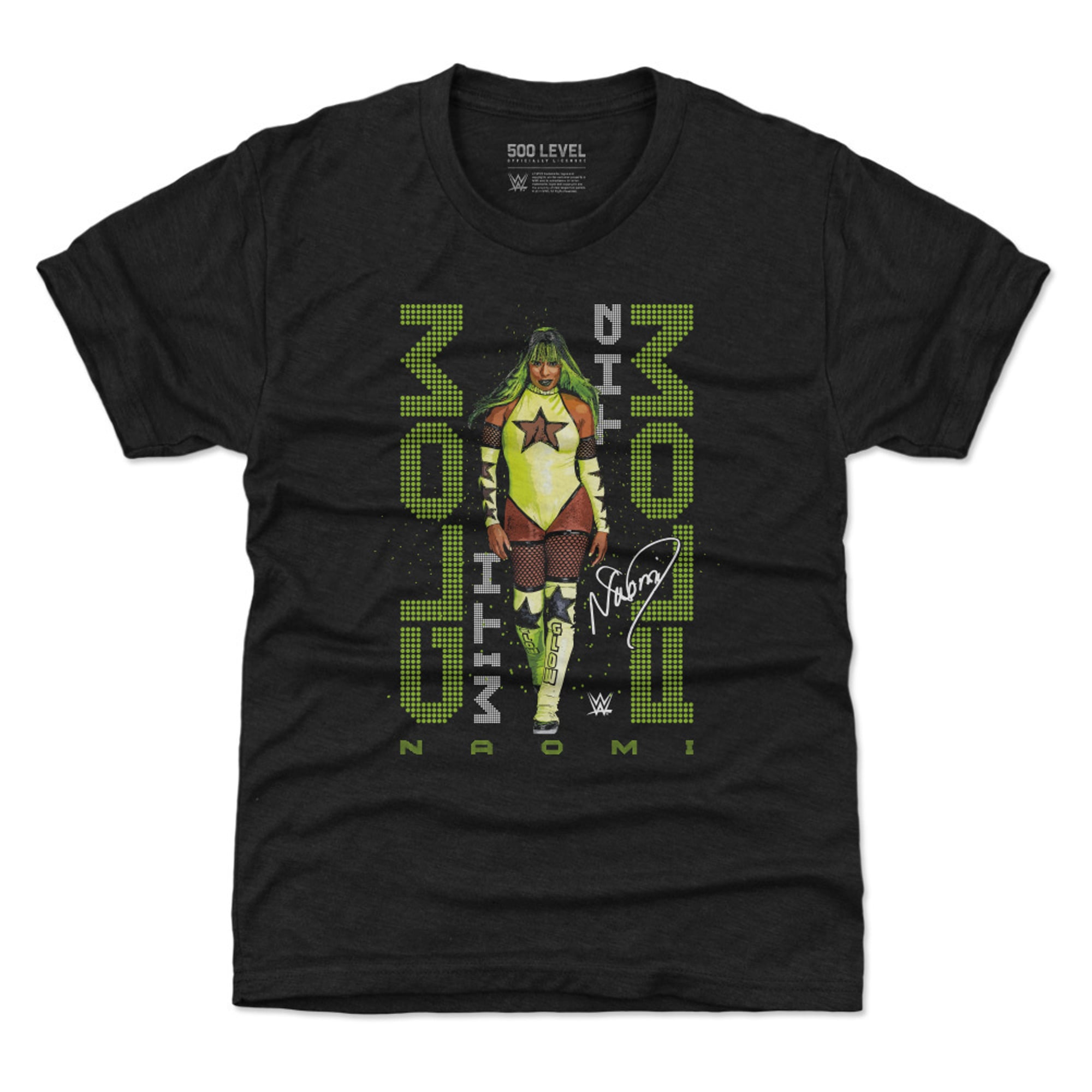 Youth 500 Level Heather Black Naomi Glow With The Flow Pose Tri-Blend T-Shirt