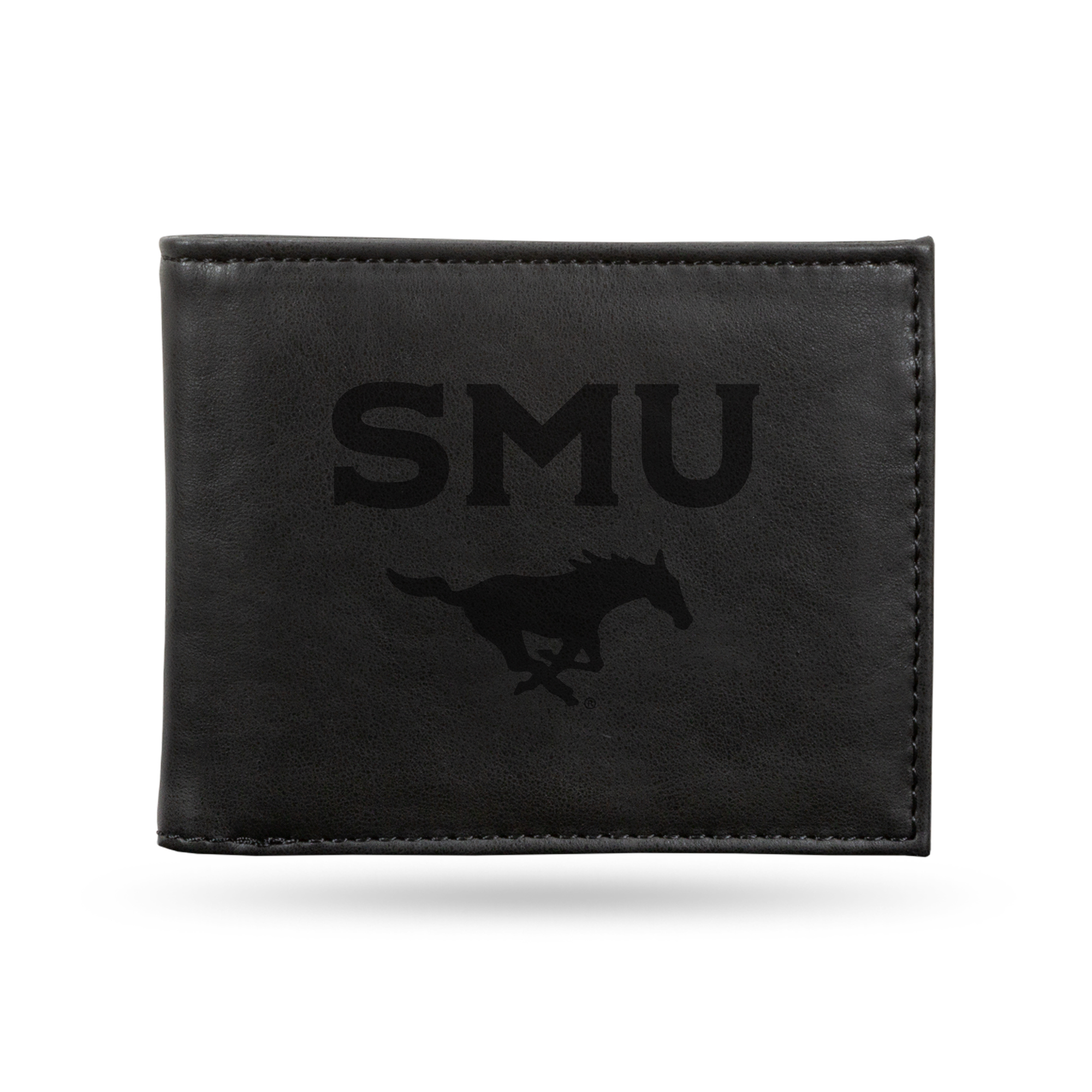 Black SMU Mustangs Billfold Wallet