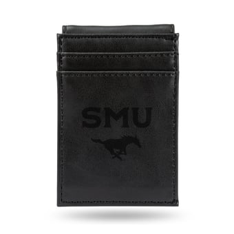 Black SMU Mustangs Front Pocket Wallet