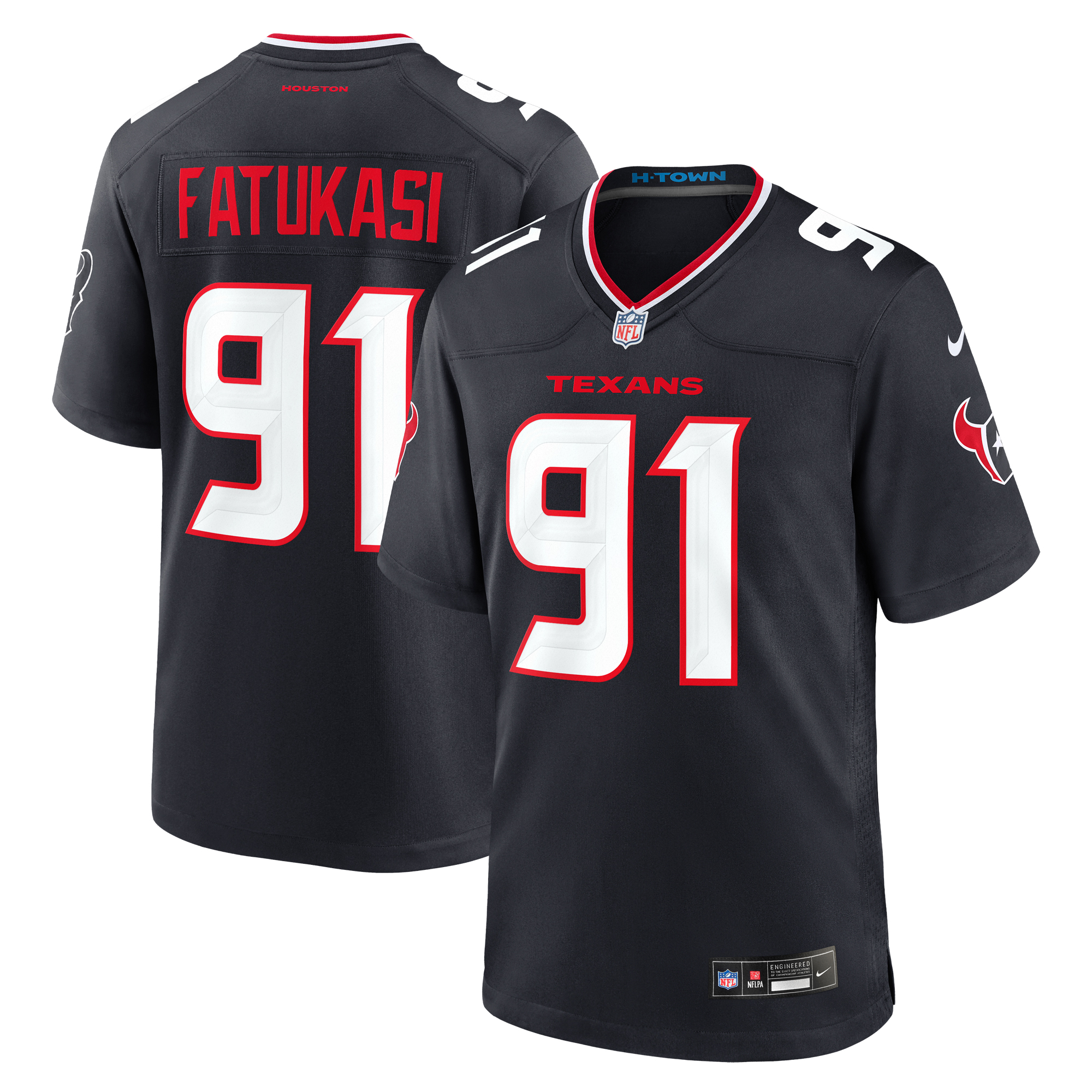 Men's Nike Folorunso Fatukasi Navy Houston Texans Team Game Jersey