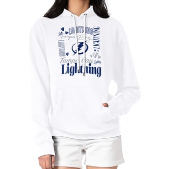 Women's G-III 4Her by Carl Banks White Tampa Bay Lightning Collage Team Graphic Tri-Blend Fleece Pullover Hoodie