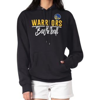 Women's G-III 4Her by Carl Banks Black Golden State Warriors Graphics Fleece Pullover Hoodie