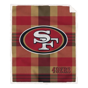Pegasus San Francisco 49ers 60” x 70” Plaid Steel Ultra Cozy Sherpa Blanket