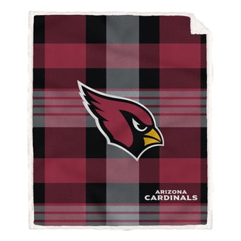 Pegasus Arizona Cardinals 60” x 70” Plaid Steel Ultra Cozy Sherpa Blanket