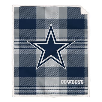 Pegasus Dallas Cowboys 60” x 70” Plaid Steel Ultra Cozy Sherpa Blanket