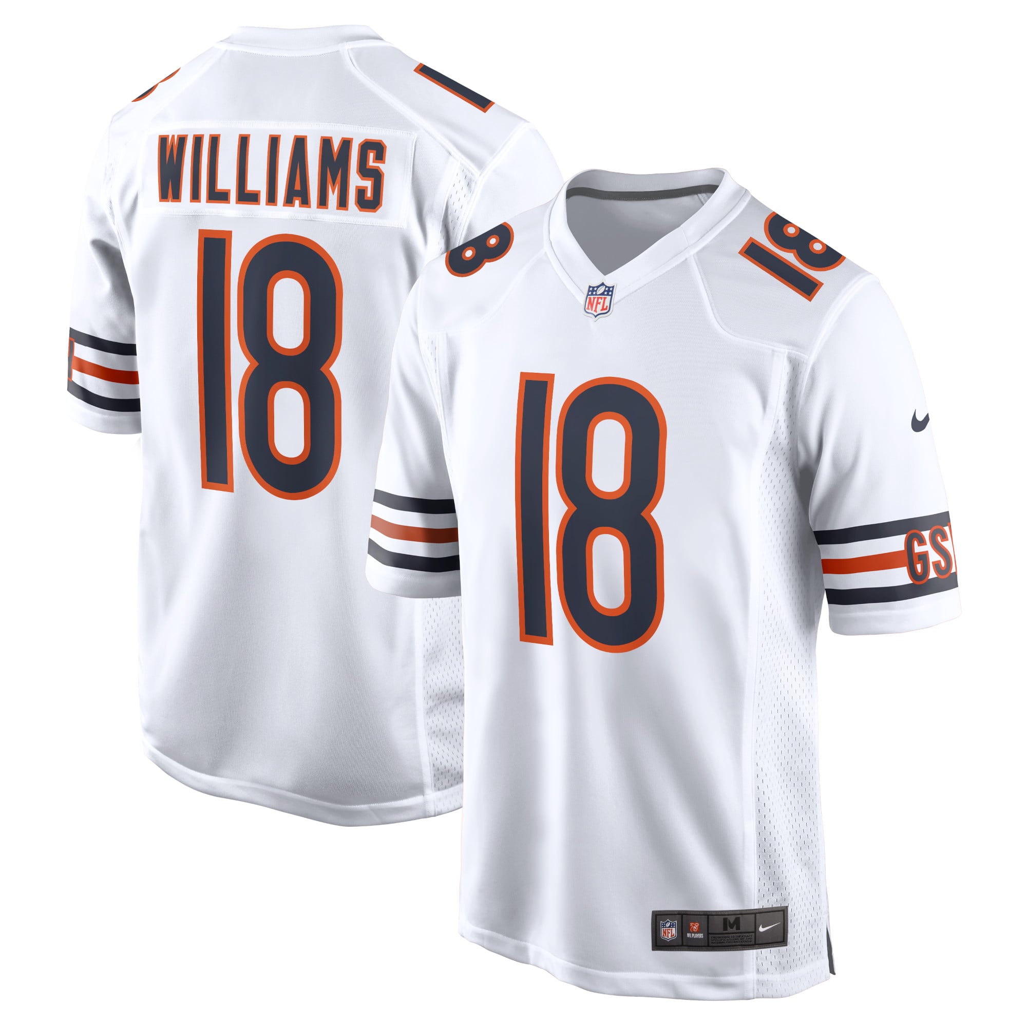 Camiseta Nike Game de la 2ª equipación del Chicago Bears - Selección de primera ronda del Draft 2024 de la NFL - Blanco - Caleb Williams - Hombre