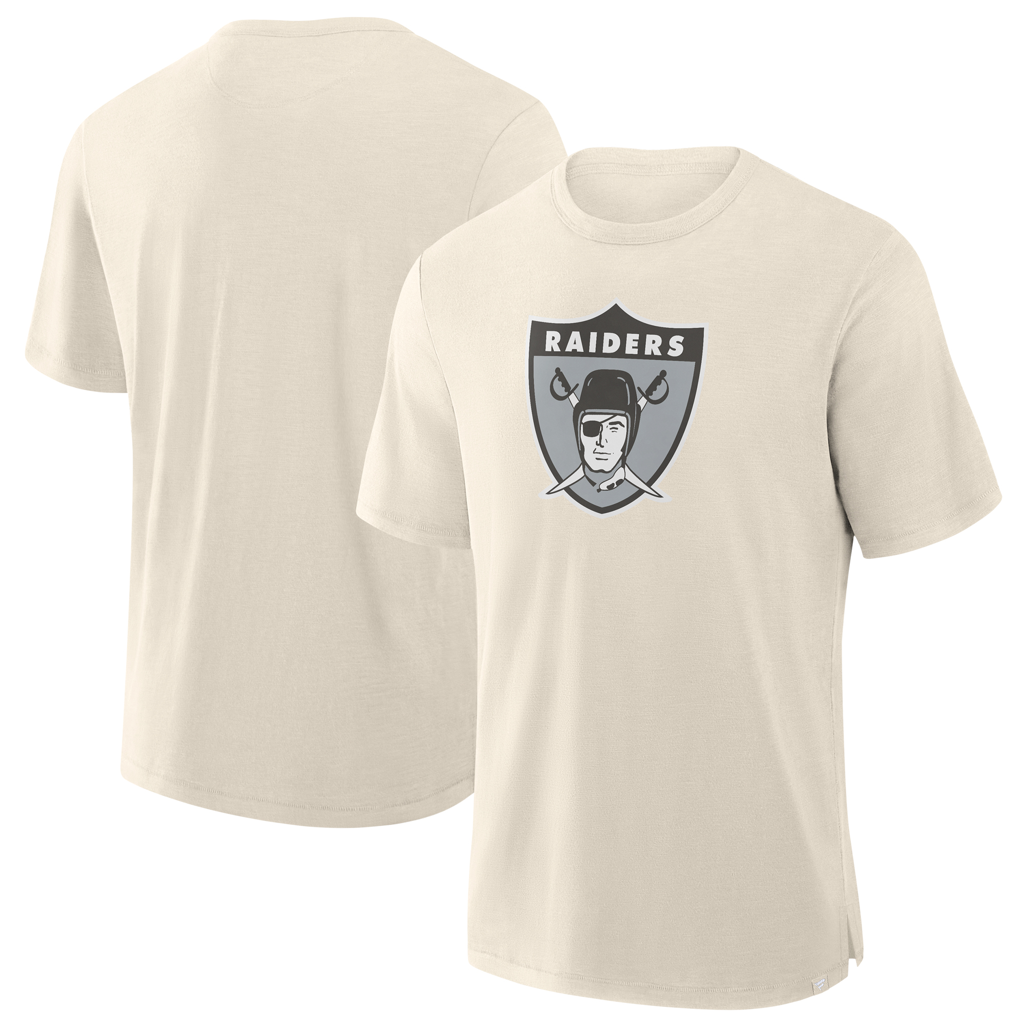 Men's Fanatics Cream Las Vegas Raiders Slub T-Shirt