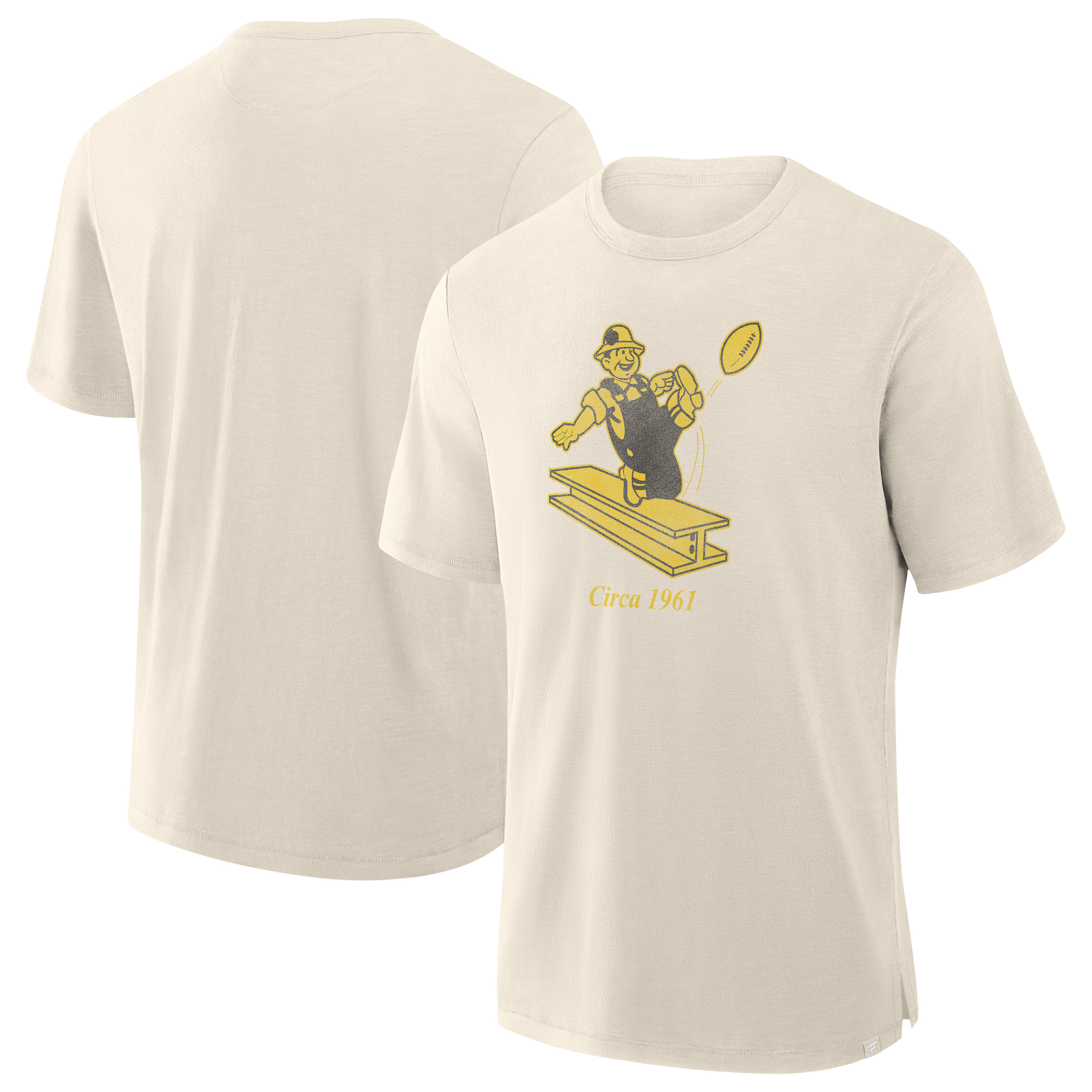 Men's Fanatics Cream Pittsburgh Steelers Slub T-Shirt