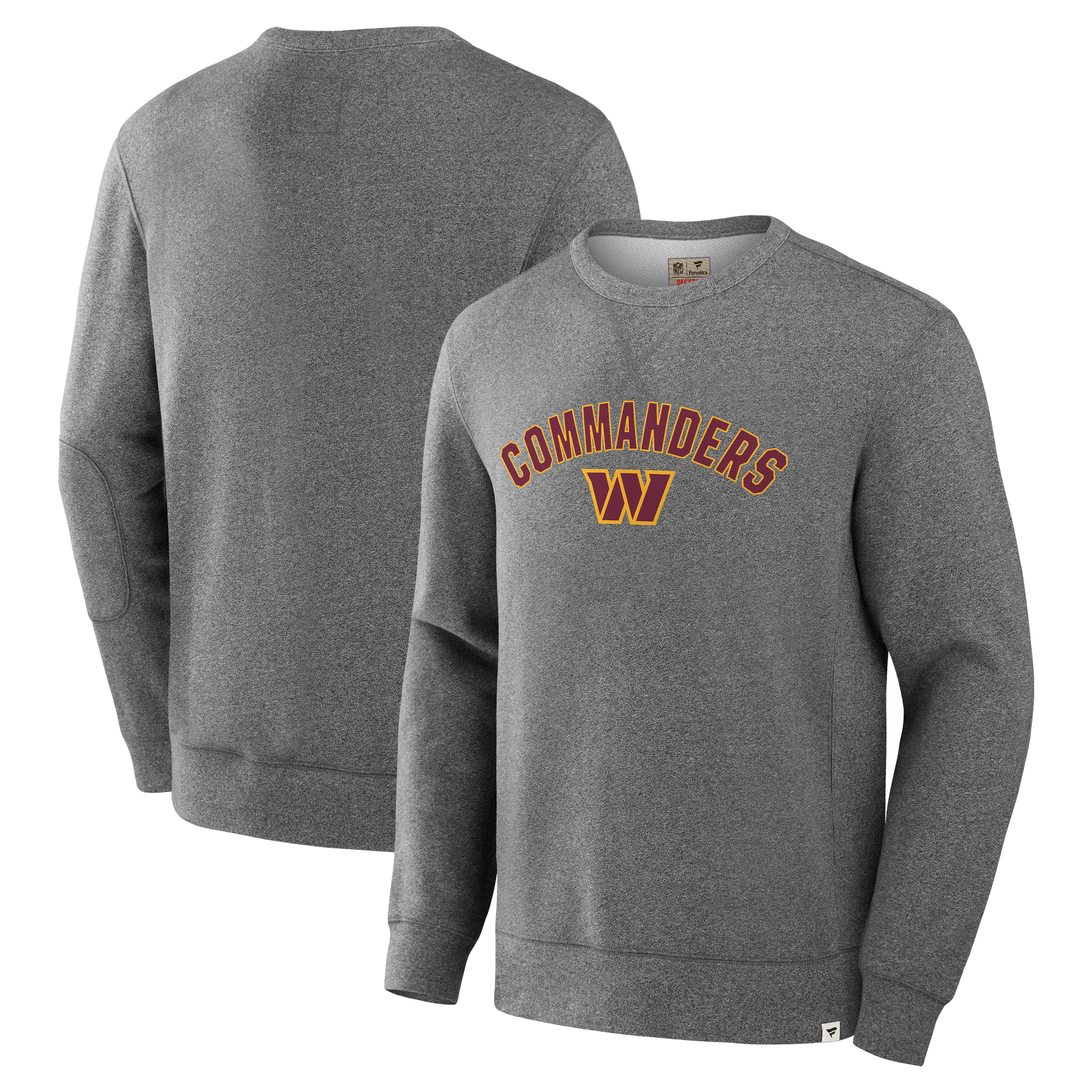 Men's Fanatics Heather Gray Washington Commanders Loop Terry Pullover Sweatshirt