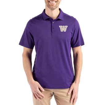 Men's Cutter & Buck Purple Washington Huskies Coastline Epic Comfort Eco Recycled Polo
