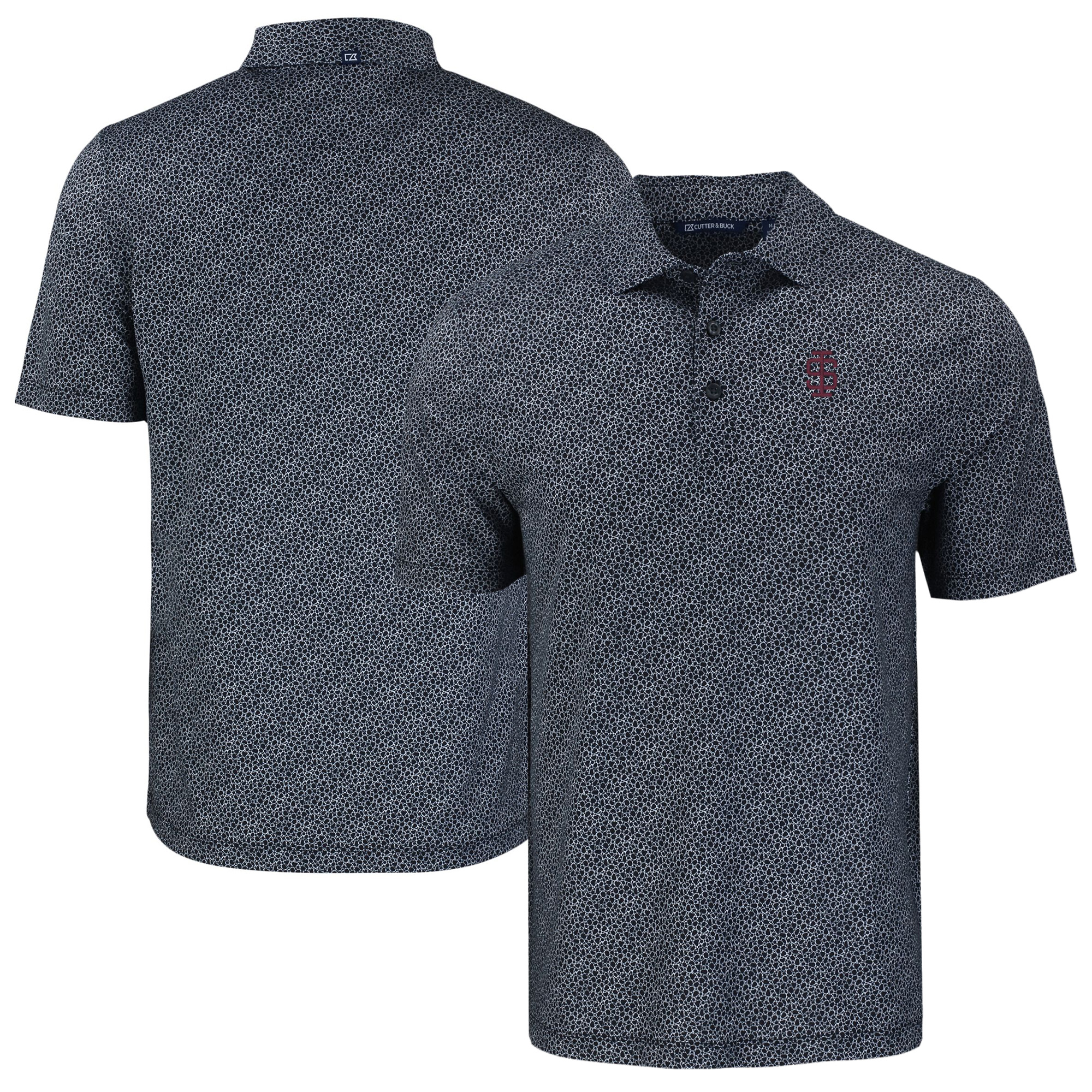 Men’s Cutter & Buck Black Southern Illinois Salukis Pike Eco Pebble Print Stretch Recycled Polo Men’s Cutter & Buck Black Southern Illinois Salukis Pike Eco Pebble Print Stretch Recycled Polo