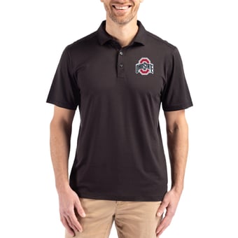 Men's Cutter & Buck Black Ohio State Buckeyes Coastline Epic Comfort Eco Recycled Polo