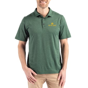 Men's Cutter & Buck Green Notre Dame Fighting Irish Coastline Epic Comfort Eco Recycled Polo