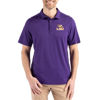 Men's Cutter & Buck Purple LSU Tigers Coastline Epic Comfort Eco Recycled Polo