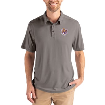 Men's Cutter & Buck Gray LSU Tigers Coastline Epic Comfort Eco Recycled Polo