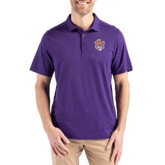 Men's Cutter & Buck Purple LSU Tigers Coastline Epic Comfort Eco Recycled Polo