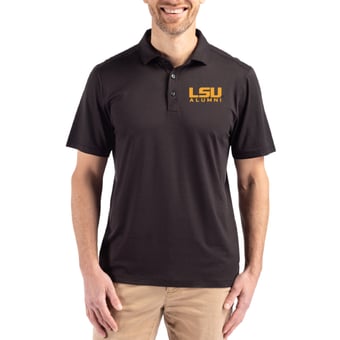 Men's Cutter & Buck Black LSU Tigers Coastline Epic Comfort Eco Recycled Polo