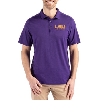 Men's Cutter & Buck Purple LSU Tigers Coastline Epic Comfort Eco Recycled Polo