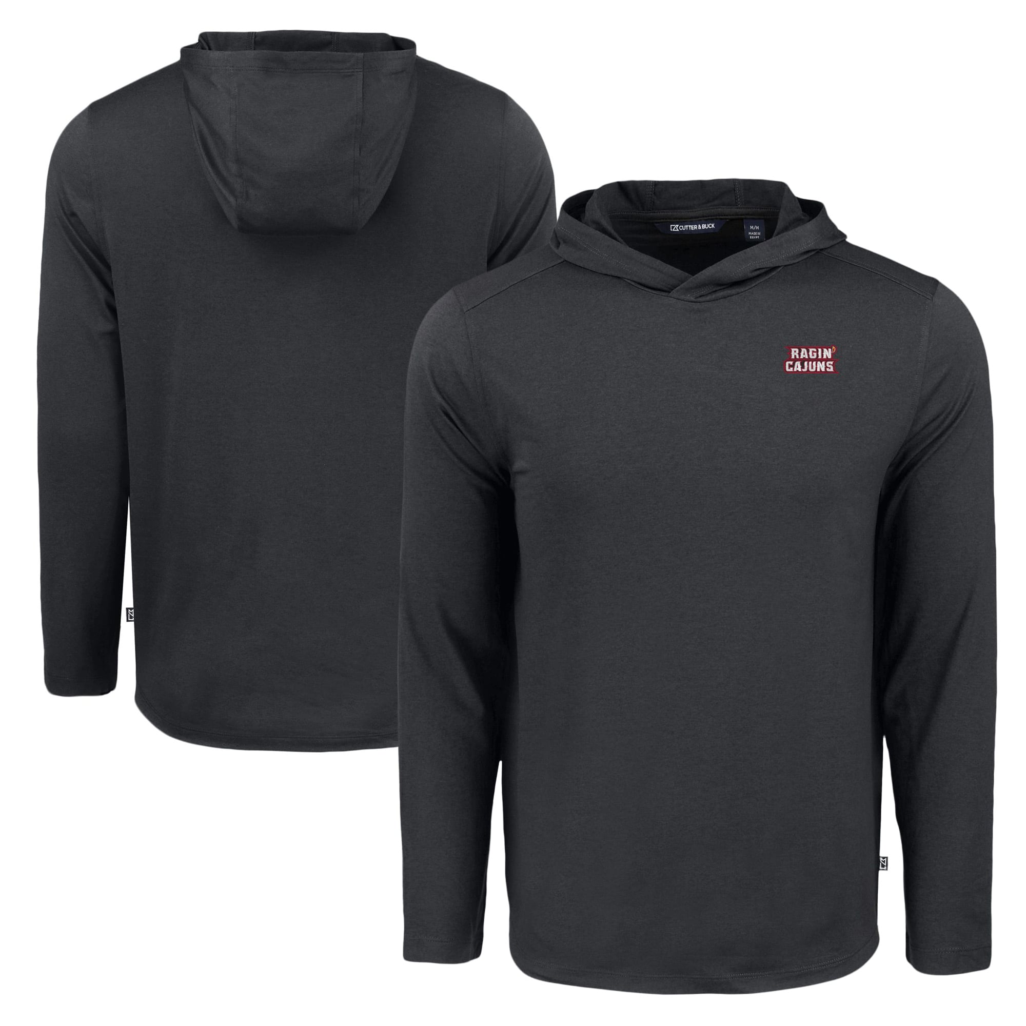 Men's Cutter & Buck Black Louisiana Ragin' Cajuns Coastline Epic Comfort Eco Recycled Long Sleeve Hoodie T-Shirt