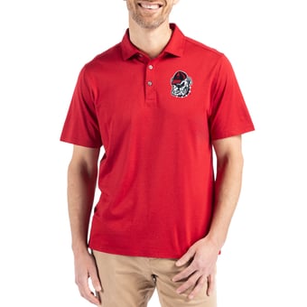 Men's Cutter & Buck Red Georgia Bulldogs Coastline Epic Comfort Eco Recycled Polo