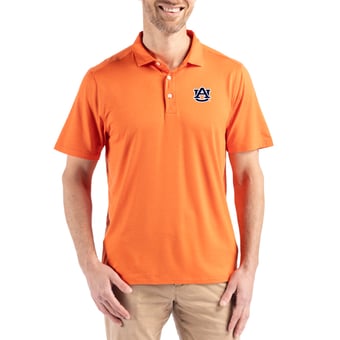 Men's Cutter & Buck Orange Auburn Tigers Coastline Epic Comfort Eco Recycled Polo
