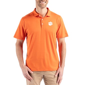 Men's Cutter & Buck Orange Clemson Tigers Coastline Epic Comfort Eco Recycled Polo