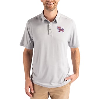 Men's Cutter & Buck Gray Clemson Tigers Coastline Epic Comfort Eco Recycled Polo