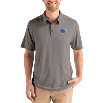 Men's Cutter & Buck Gray Florida Gators Coastline Epic Comfort Eco Recycled Polo