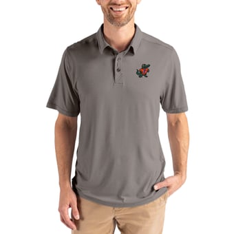 Men's Cutter & Buck Gray Florida Gators Coastline Epic Comfort Eco Recycled Polo