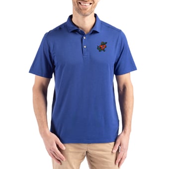 Men's Cutter & Buck Royal Florida Gators Coastline Epic Comfort Eco Recycled Polo