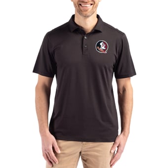 Men's Cutter & Buck Black Florida State Seminoles Coastline Epic Comfort Eco Recycled Polo