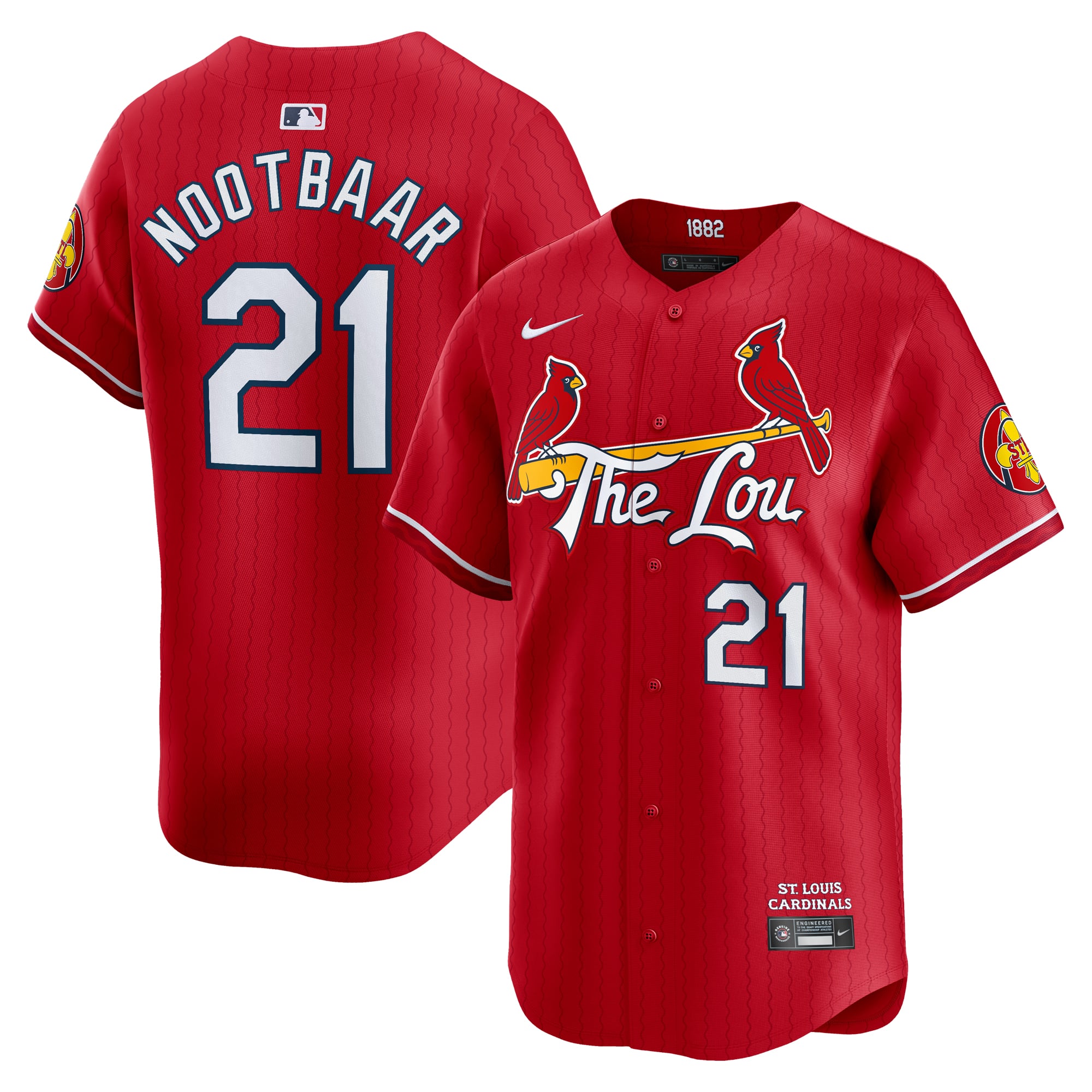 St. Louis Cardinals Nike MLB Limited City Connect Jersey – Red – Lars Nootbaar – Mens