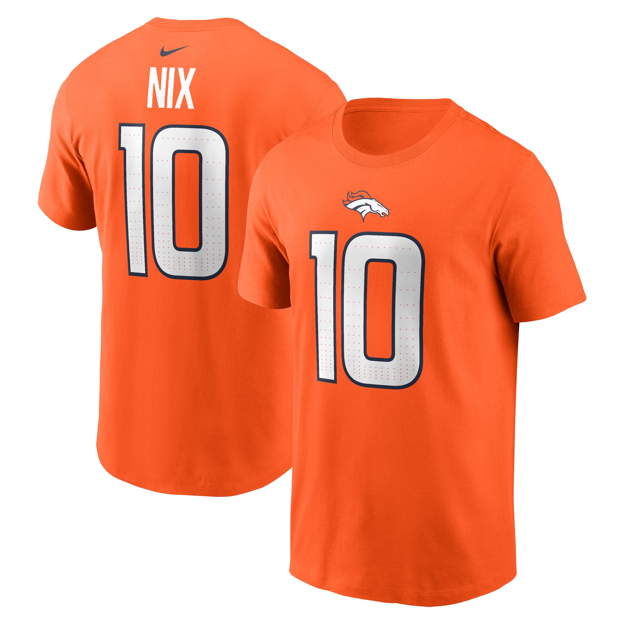 Youth Nike Bo Nix Orange Denver Broncos Name & Number T-Shirt Youth Nike Bo Nix Orange Denver Broncos Name & Number T-Shirt