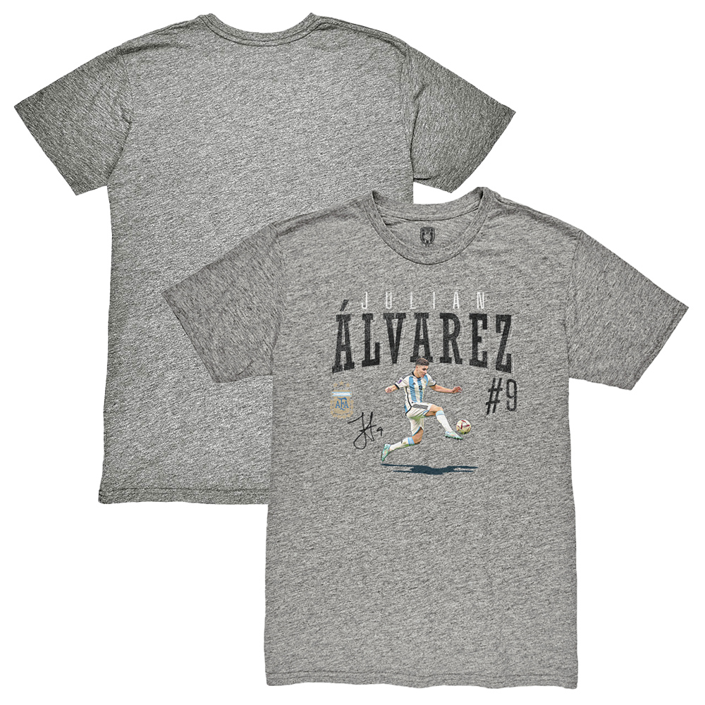 Men's 1863FC Julián Álvarez Heather Gray Argentina National Team Snapshot Tri-Blend T-Shirt
